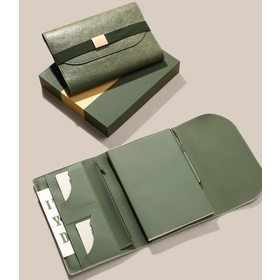 Umweltfreundliche A5 Soft-Leder-Klebeband-Geschenkbox mit fortschrittlicher Reißverschluss-Aufbewahrungstasche und Notizbuch - Exquisites Notizbuch