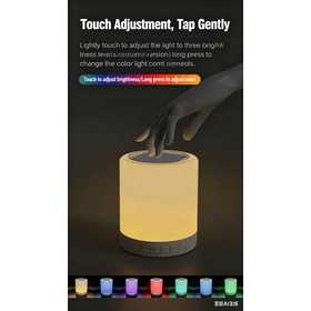 Home Decor LED Night Light Bedside Lamp Colorful RGB Light Portable Wireless Bluetooth Speaker Hands-free Call Music Player