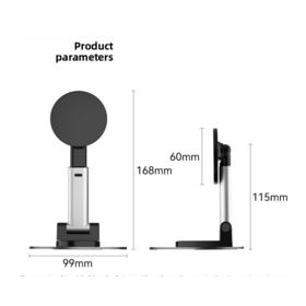 Support Magnétique Pliable pour Téléphone Portable Économe en Espace, Rotation à 360 Degrés, Pliable et Rétractable pour Smartphone
