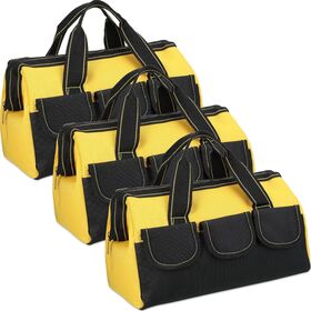 3-Pack Yellow Tool Bags Sturdy 600D Oxford Technician's Tool Bag with Multi Pockets,Versatile Tote Bag for Garage & Home Use .bags