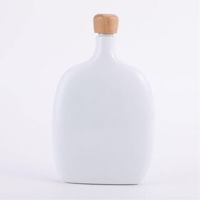 Frasco de cadera de alta calidad de 8 oz (237 ml) de acero inoxidable 304 con tapa de madera de haya para whisky, vodka y vino - Modelo 2026