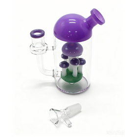 OEM Supported Premium Handmade Glass Water Vessel, Purple Mushroom Themed Filtration