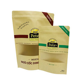 Ziplock Top Sealing Kraft Paper Type Packaging Bag with Window