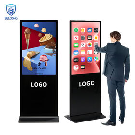 Venta caliente interior 50 pulgadas vertical de pie LCD publicidad comercial pantalla reproductor digital quiosco interior