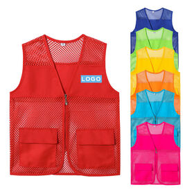 Customize Design Supermarket Uniform Clerk Advertising Adult Waterproof Mesh Volunteer Work Vest with Logo