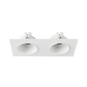 Trimless Plaster-in GU10 Downlight Holder Anti-Glare Recessed Ceiling Light Fixture Frameless Adjustable Angle for Drywall Install