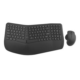Wireless Keyboard and Mouse Ergonomic Split Curved Keyboard with Wrist Rest Natural Typing USB Receiver Rechargeable Full Size