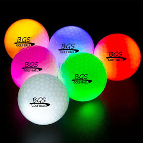 Custom Colorful High Bounce LED Golf Balls for Night Play