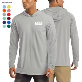 Polyester personnalisé t-shirt chemise de pêche hommes à manches longues Upf 50 Hoodies protection solaire t-shirts