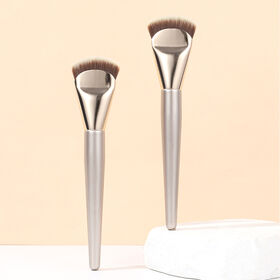 Pinceau Kabuki Plat Meilleures Ventes, Marque Privée Cosmétique, Aluminium, Pinceau Unique, Pinceaux de Maquillage Professionnels