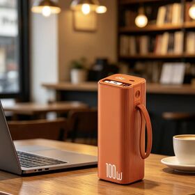 2026 New Design 20000mah Portable Laptop Power Bank Fast Charging PD100W for Laptops/Phones with Retractable Type C Charging Cable