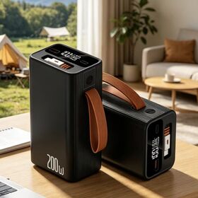 2026 New Design 30000mah Portable Laptop Power Bank Fast Charging PD200W for Laptops/Phones with Retractable Type C Charging Cable