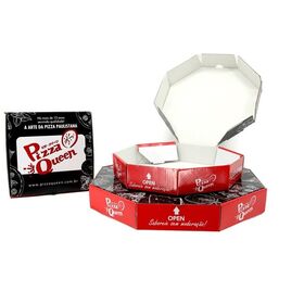 Cajas de Pizza Negras Impresas Personalizadas al por Mayor - Papel Corrugado Cuadrado Hexagonal de Grado Alimenticio para Comida Rápida para Llevar