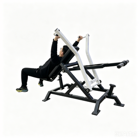 High-quality fitness equipment: Tilt chest press, commercial fitness rowing machine.