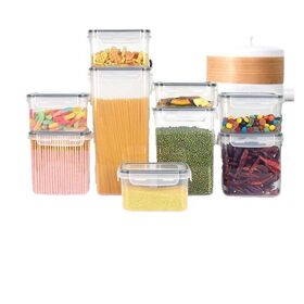 Contenedores Transparentes de Almacenamiento de Alimentos para Cocina, Cajas Organizadoras de PP de Grado Alimenticio, Tarros Herméticos de Plástico Transparente para Granos y Cereales