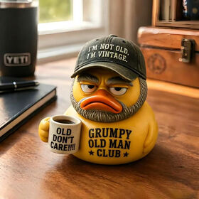 Nueva Figura de Pato "Grumpy Old Man Club" - Adorno de Escritorio Lindo, Artesanía Decorativa