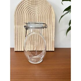 Wholesale honey jar with clip top airtight glass jar glass bottle