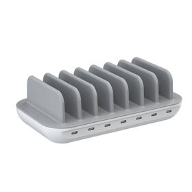 Custom logo smart portable usb c charger station desktop 7 port type c public mobile phone charging station for multiple devices