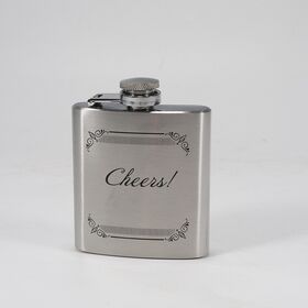 2026 Großhandel Reise Outdoor Camping Picknick Whiskey Likör Laser Gravur Blank Hip Flask, Klassische Quadratische Hip Flask