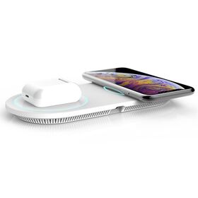 Wholesale custom high quality office desktop 15w fast charge small universal dual portable wireless phone charger pad for home