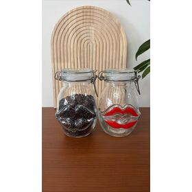 Airtight food storage container glass jar with lid