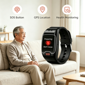 Intelligent Senior Health Tracker Watch with Heart Rate Blood Oxygen Custom Support OEM/ODM SOS Smart Safety Watch
