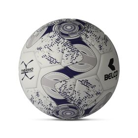 Ballon de football BELCO E5 02 Thermocollé, surface en polyuréthane de haute qualité résistant à l'absorption d'eau, maintenant un poids optimal