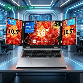 Ordenador portátil de la Triple-pantalla de 16 "| i7-12th el favorable WiFi/Bluetooth de Windows 11 de las exhibiciones auxiliares duales 10,5" permitido