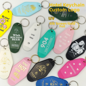 Plastic Key Tag Luggage Pendant, Rhombus Acrylic Clothing Tag, Custom Logo Hotel Keychain Hanging Label