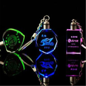 Cheap Crystal LED Glass Light Keychain