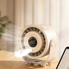 Ventilador de detecção de gelo de turbina dupla 2026 Novos Produtos Inteligentes Display Digital Bladesess Ventilador Elétrico Conveniente Doméstico
