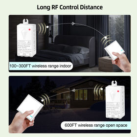 Interrupteur de Lumière Sans Fil Étanche IP66 1000W LED 10A Relais 220V pour Lampe avec Télécommande DIY Marche/Arrêt