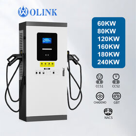 OLINK 60kW 120kW 180kW 240kW Dual Gun CCS2 GBT IP54 OCPP LCD DC EV Fast Power Charger Station for Fleet Highway Commercial