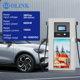 OLINK 600kW Dual Gun OCPP 7 Inch LCD Touch Screen DC EV Fast Power Charger Station IP54 Waterproof for Commercial Public Use