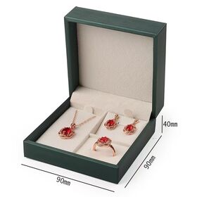 High-End Wholesale PU Leather Jewelry Box with Velvet Lining for Jewelry Set Packaging Jewelry Storage