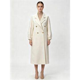 Luxury Winter Clothes Wholesale Customized Double Breast Elastic Sleeves Opening Ladies Handmade Double Face Cashmere Wool Coat