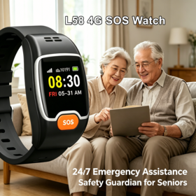 L58 Elderly GPS Tracker Watch Band with Heart Rate Monitor, Step Counting, SOS Calling for Senior Living Alone Location Tracker