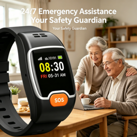 Intelligent 4G LTE Senior Health Tracker Watch with Heart Rate, Blood Oxygen, Custom OEM/ODM SOS Smart Safety Watch for Senior