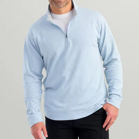 Wholesale Pullover Men Clothes New Styles Blue Quarter-length Zip-up Shirt Moisture-Wicking Casual Wear Sweatshirt Hoodie