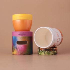 Envase Cilindro de Papel Vacío Premium Bravo Packaging con Diseño de Ventana Hueca, Grado Alimenticio, para Cosméticos, Alimentos Saludables y Regalos