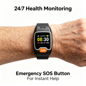 Reloj SOS GPS 4G para Cuidado de Ancianos con Monitor de Salud, Monitor de Frecuencia Cardíaca, Llamada SOS, Rastreo GPS, Reloj de Teleasistencia