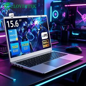 15.6 Inch Multitasking Business Laptop Computer, 16GB RAM 512GB SSD Fast Boot Notebook, Rich Interfaces, One-Click Camera On Off