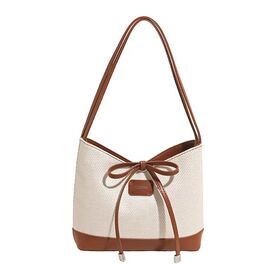 Elegant Korean Underarm Bucket Bag All-match Bow Decor Women Daily Single Shoulder Bag
