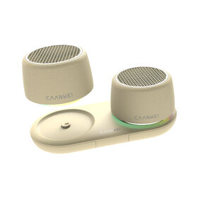 Factory Price Wholesale 2026 New Spatial Audio Magnetic Clip Bluetooth Speaker, Mini Dual Stereo Portable Speaker TWS Pairing