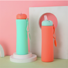 600ml Foldable Leak Proof Silicone Outdoor Water Bottle