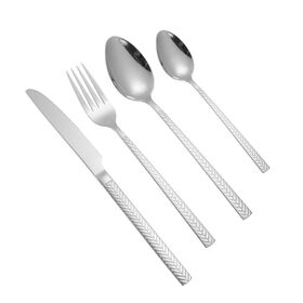 Besteckset mit Spiralgriff, goldplattiertes Geschirr, silbernes Besteckset aus Edelstahl für Küchen und Restaurants