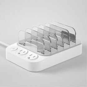 Home airport restaurant desktop portable electronic public tablet cell phone usb type c charging station with 2 ac outlets