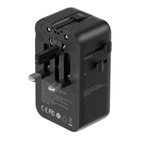 New Design Universal Travel Adapter 100-240V AC CE FCC ETL Certified Durable Power Converter for Tablets and Mobile Devices
