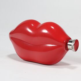 2026 Top Quality Red Rose Gold Walker Hip Flask Stainless Steel Round Lips Hip Flask Jerry Can for Alcohol