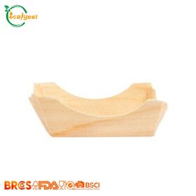 Taza de madera del mousse, taza del postre de 60m, taza disponible de la salsa, categoría alimenticia, empaquetado de encargo del logotipo